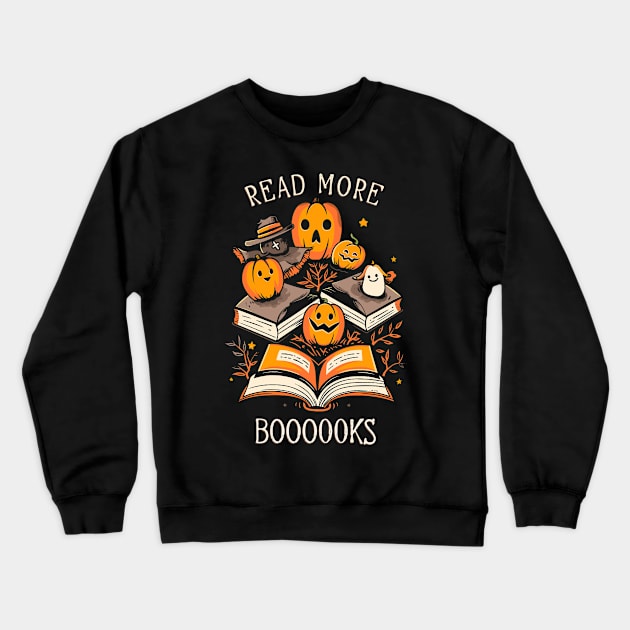 Spooky Teacher Halloween TShirt, Librarian Top, Book Lover's Trick or Treat Apparel, Gift for bookworms Crewneck Sweatshirt by Indigo Lake